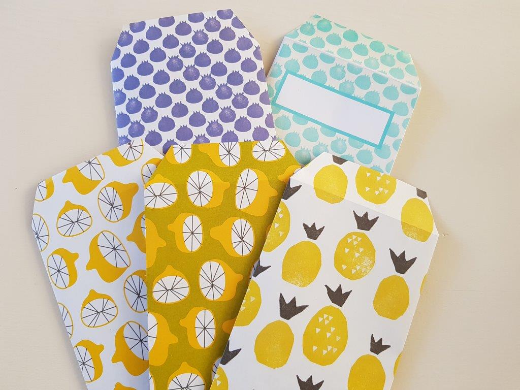 DIY Papier: Fruity design cash enveloppen