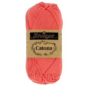 Scheepjes Catona 252 oranje roze