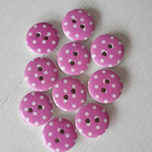 Roze houten knopen 10 stuks