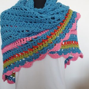 Blauw roze omslagdoek