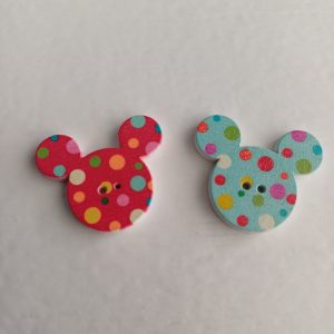 Houten knopen mickey mouse