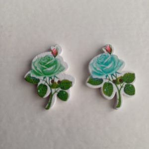 Houten knopen rozen 2 stuks