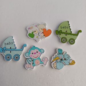 Houten knopen baby 5 stuks