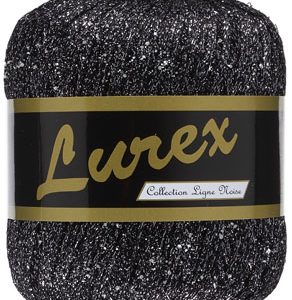 Lammy Yarns Lurex glittergaren nr 18 zilver zwart