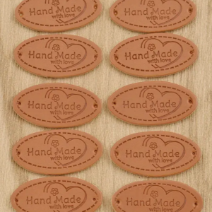 Labels handmade with love ovaal 10 stuks