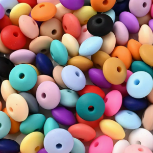 Platte silicone kralen gekleurde mix 20 stuks