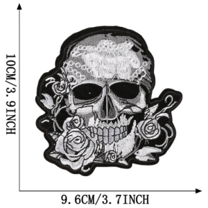 Skelethoofd met rozen applicatie