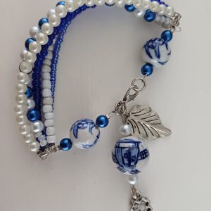 Armband blauw wit
