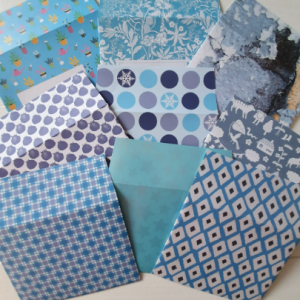 Blauwe enveloppen 9 stuks