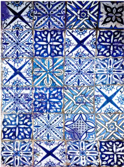 Decoupage papier blauw mozaïek nr. 306 – 30 cm x 42 cm