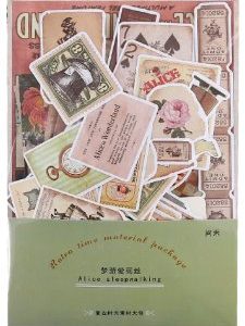 Stickers set green Alice in wonderland 90 stuks