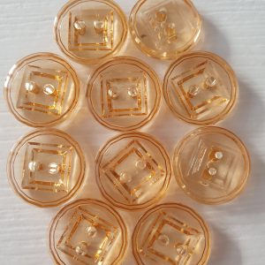 Oranje doorzichtige knopen 10 stuks