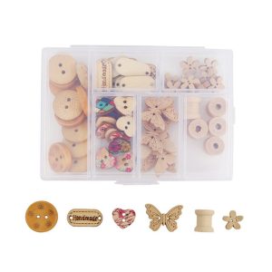 Doosje blank houten knopen