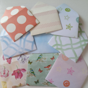 Mini enveloppen pastel 9 stuks