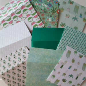 Groene enveloppen 9 stuks