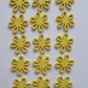 Houten gele bloemen 15 stuks