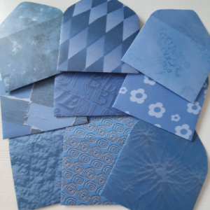 Mini enveloppen blauw 9 stuks