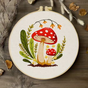 Embrodery diy pakket paddenstoel