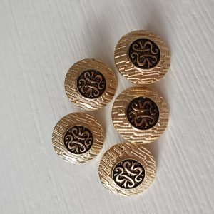 Goudkleurige knopen met zwart 5 stuks