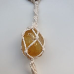 Sleutelhanger gele onyx trommelsteen