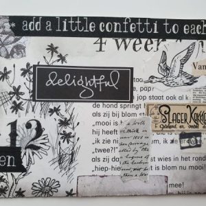 Vintage art collage kaart Delightful