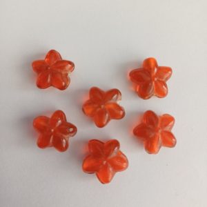 Oranje kralen bloem 7 stuks