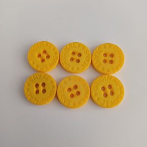 Gele knopen 6 stuks