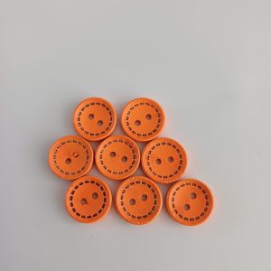 Oranje houten knopen 8 stuks