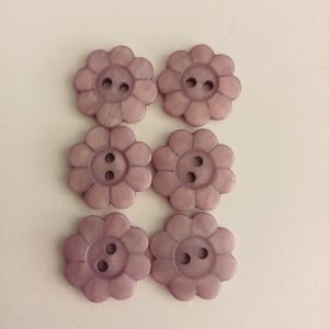 Lila knopen bloemen 6 stuks