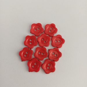 Rode knopen bloemetjes 10 stuks