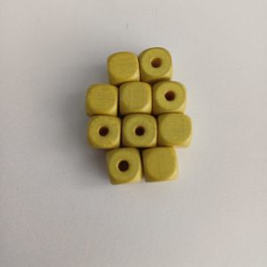 Houten gele kralen 10 stuks