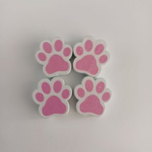 Houten hondenpoten kralen hondenpoten roze wit