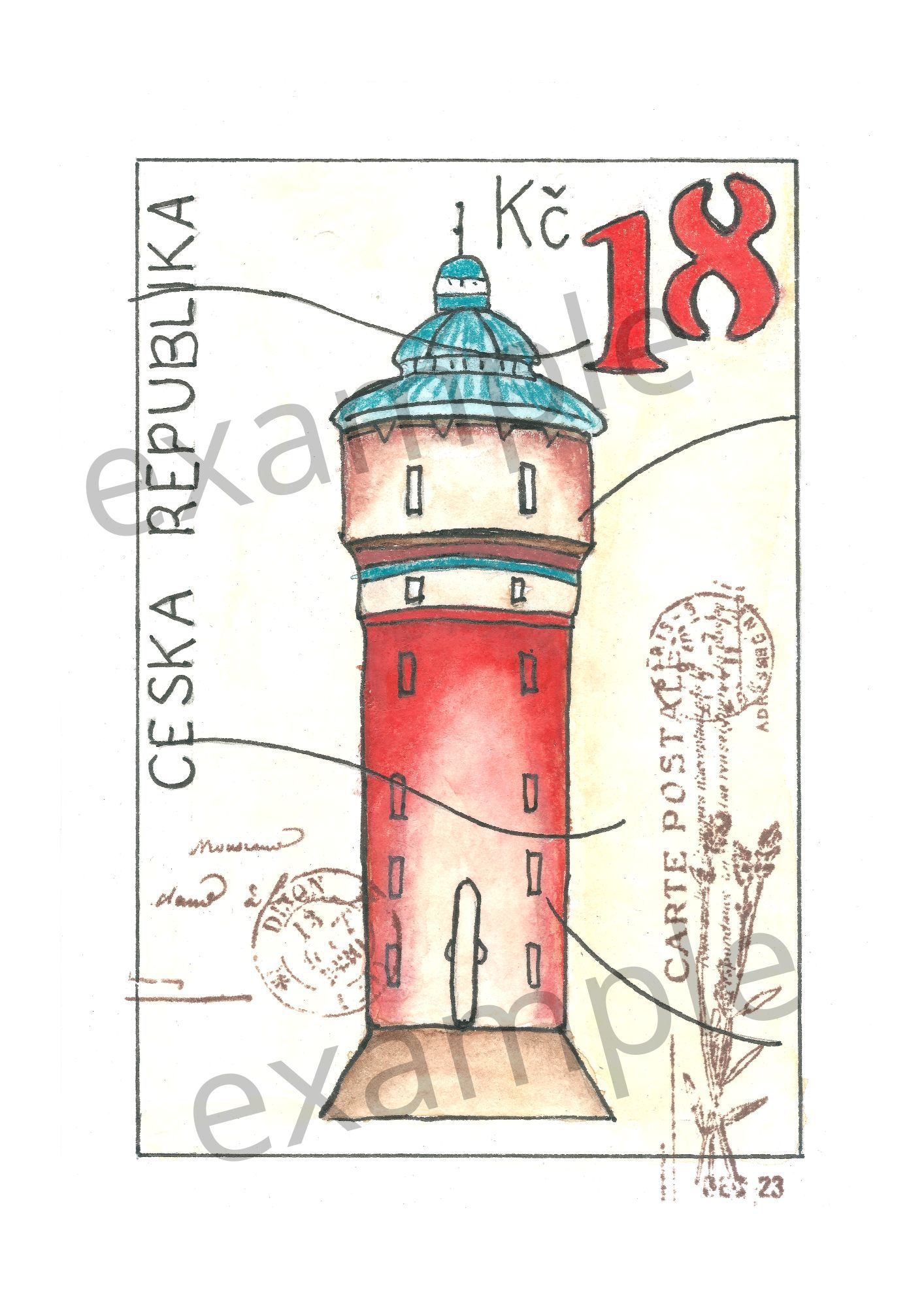 Ansichtkaart - Wall Art vuurtoren A4 en A6